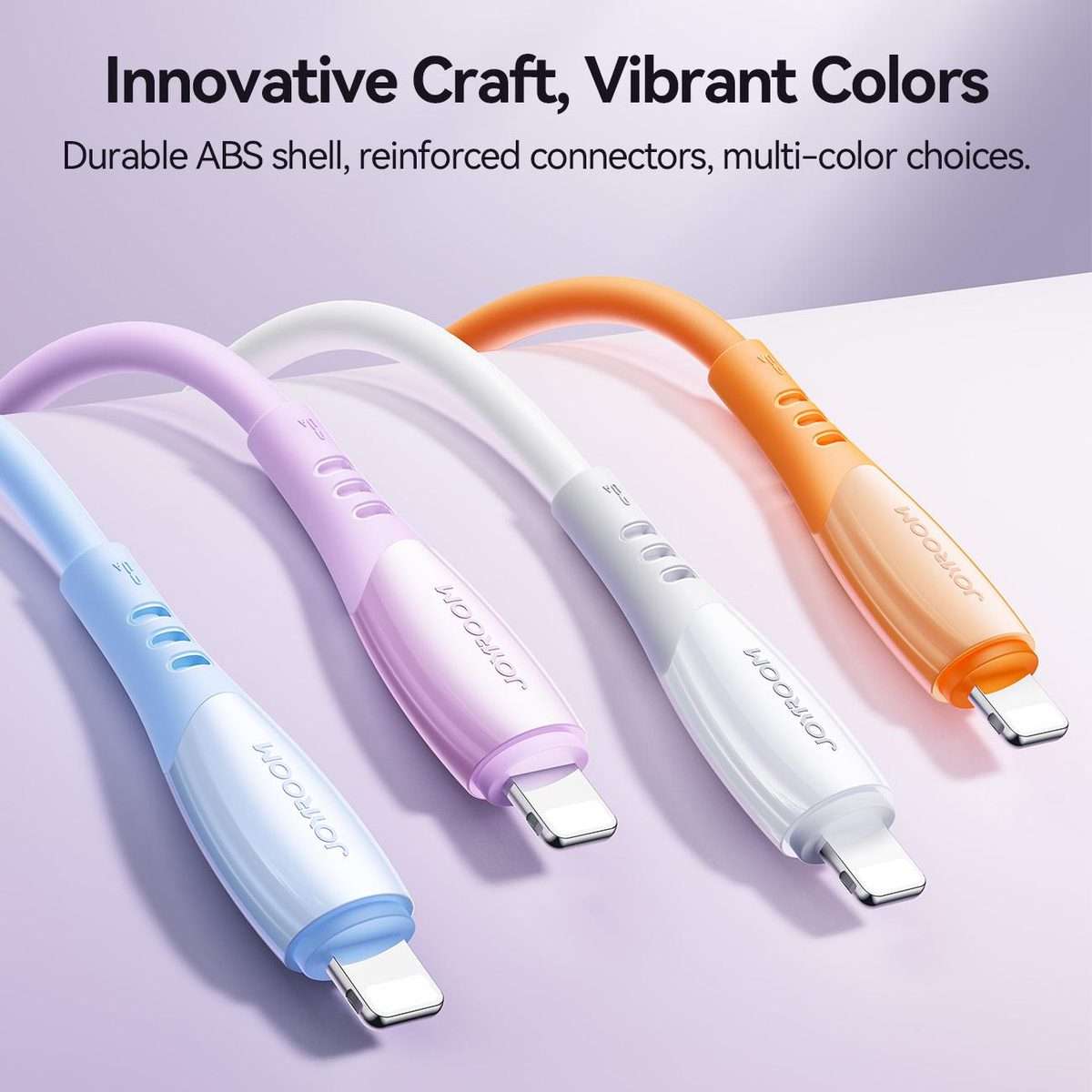 JOYROOM S-A59 Vibrant Series 3A USB to 8 Pin Fast Charging Data Cable, Length:1.2m(Purple)