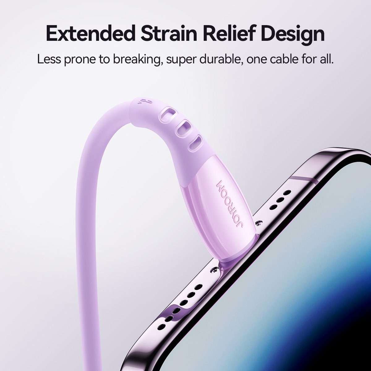 JOYROOM S-A59 Vibrant Series 3A USB to 8 Pin Fast Charging Data Cable, Length:1.2m(Purple)