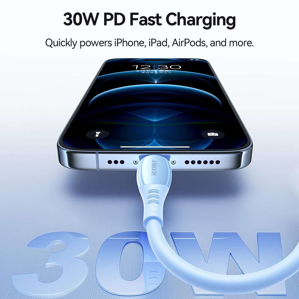 JOYROOM S-A59 Vibrant Series 30W Type-C to 8 Pin Fast Charging Data Cable, Length:1.2m(Blue)