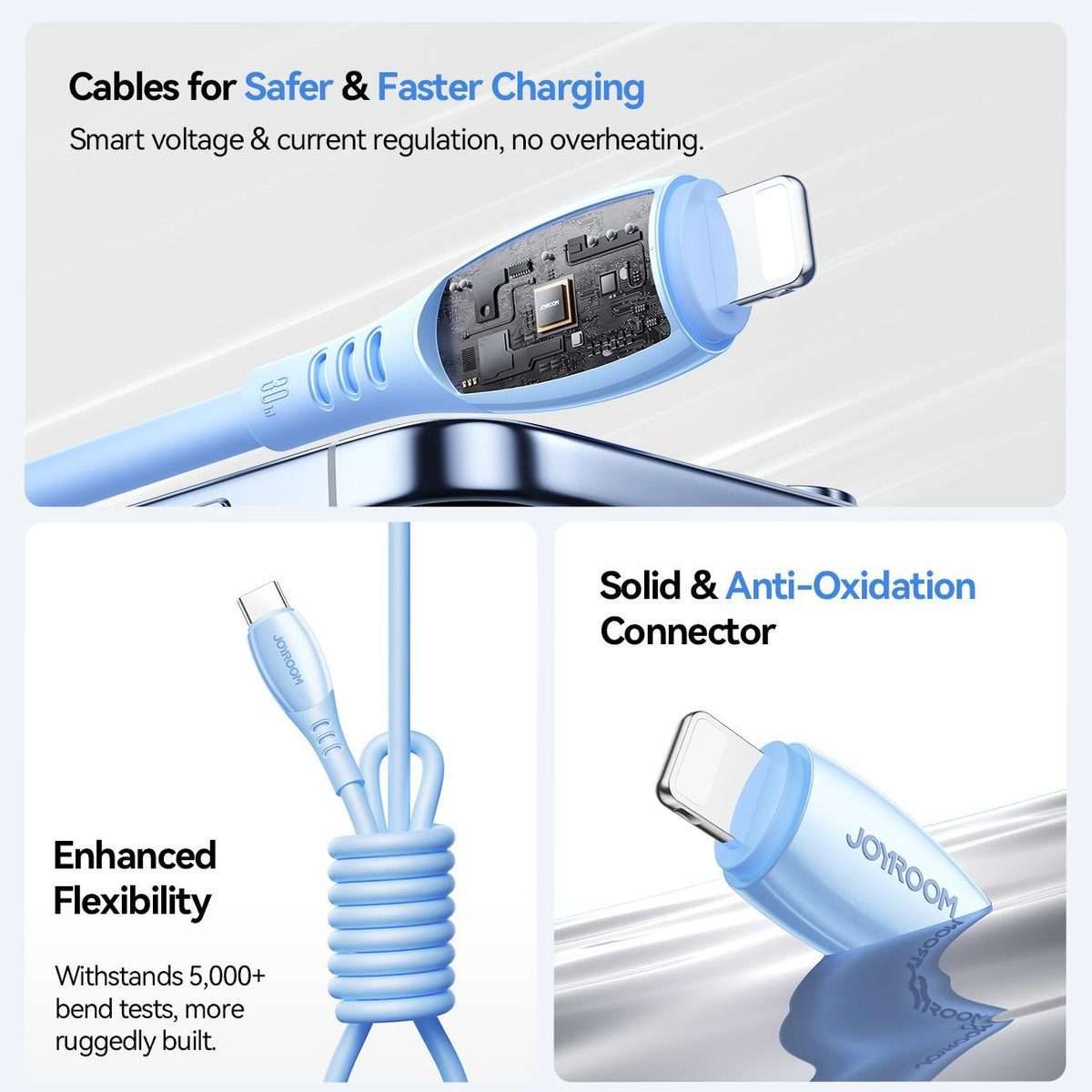 JOYROOM S-A59 Vibrant Series 30W Type-C to 8 Pin Fast Charging Data Cable, Length:1.2m(Blue)