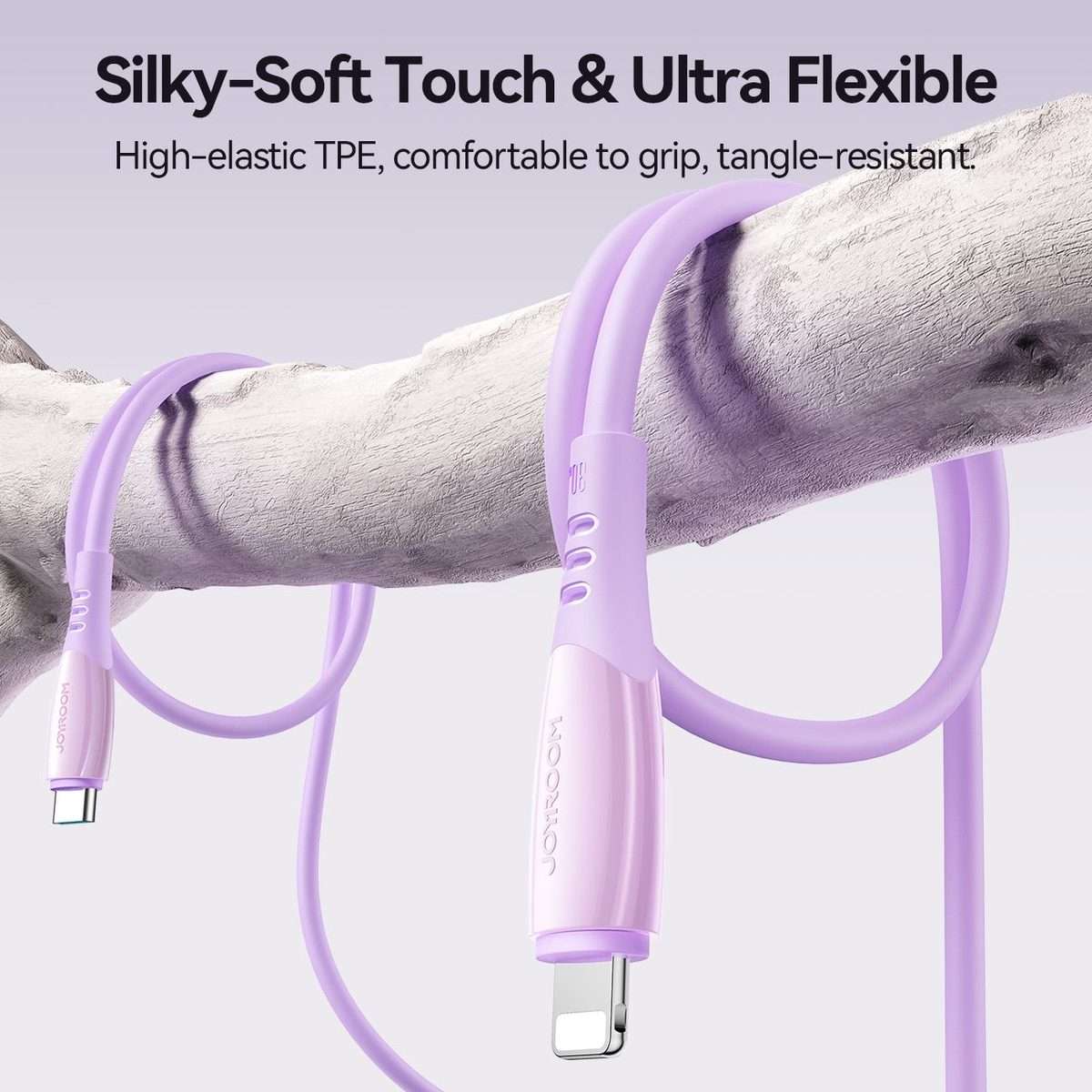JOYROOM S-A59 Vibrant Series 30W Type-C to 8 Pin Fast Charging Data Cable, Length:1.2m(Purple)