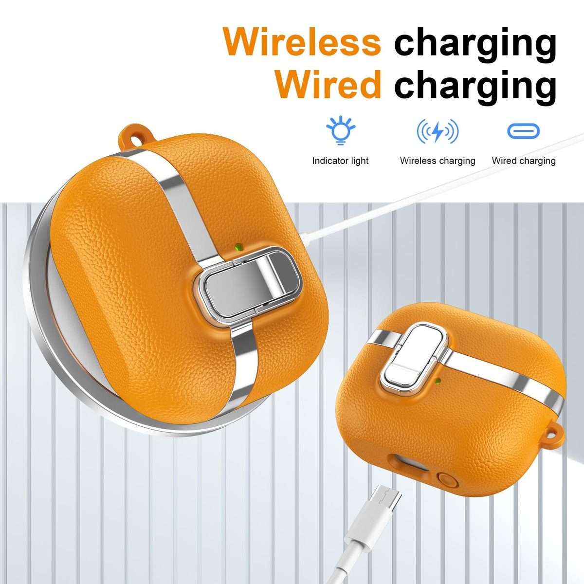 For Samsung Galaxy Buds3 Electroplated Leather Texture Wireless Earphones Protective ... (Yellow)