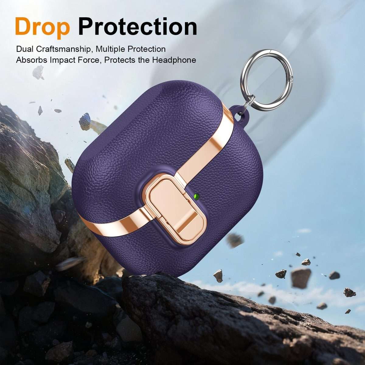 For Samsung Galaxy Buds3 Electroplated Leather Texture Wireless Earphones Protective ... (Purple)