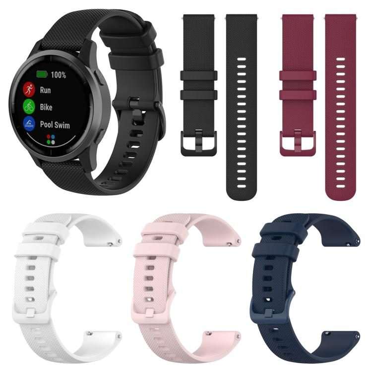 22mm 5 Pack xDfind Small Plaid Solid Color Silicone Watch Band