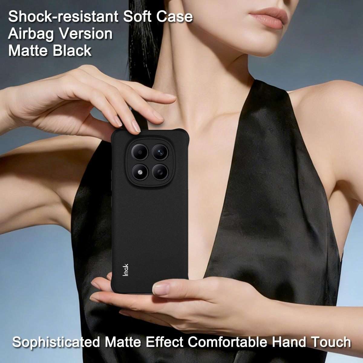 For Redmi Note 15 Pro 4G Global 163.2mm imak Shockproof Airbag TPU Phone Case(Matte Black)