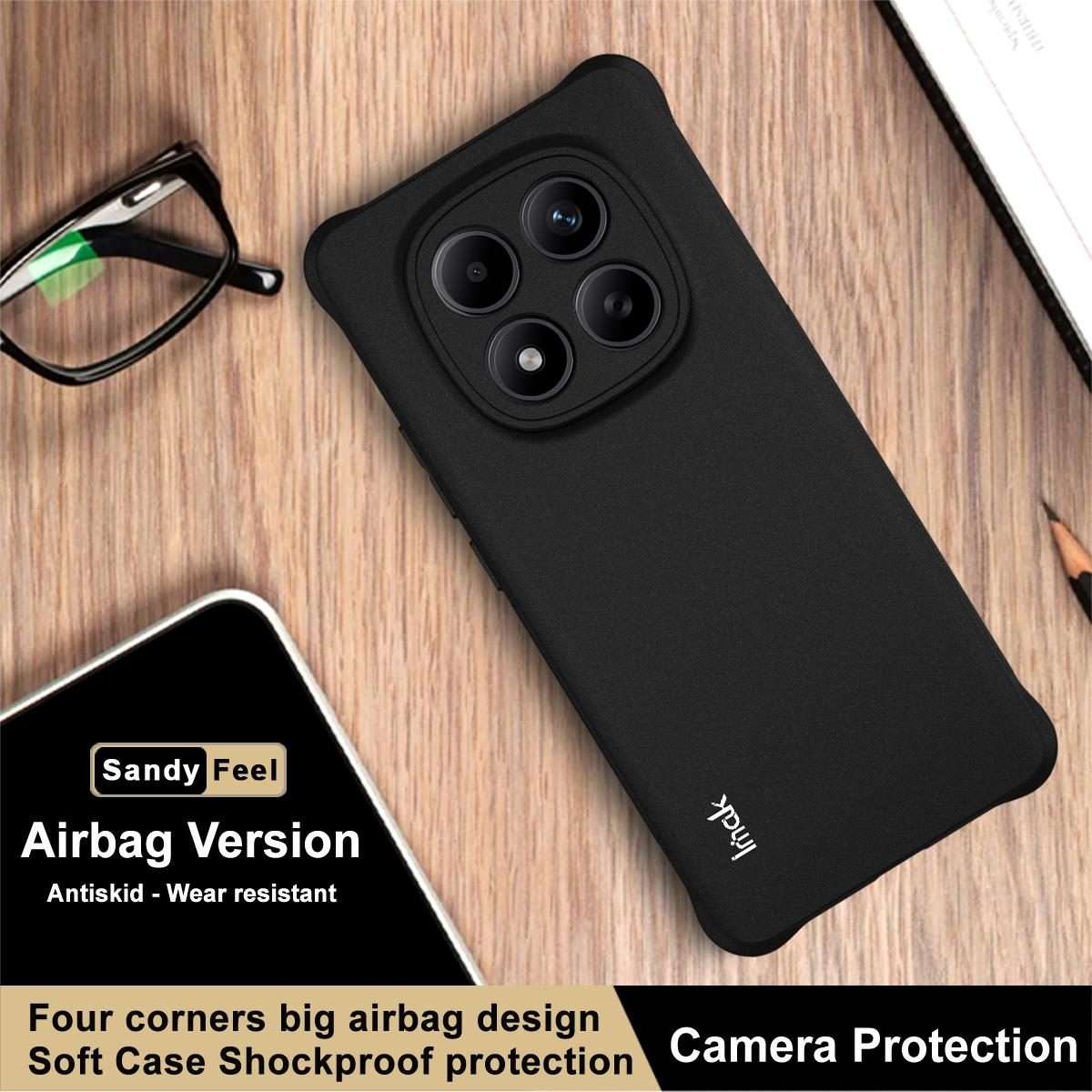 For Redmi Note 15 Pro 4G Global 163.2mm imak Shockproof Airbag TPU Phone Case(Matte Black)