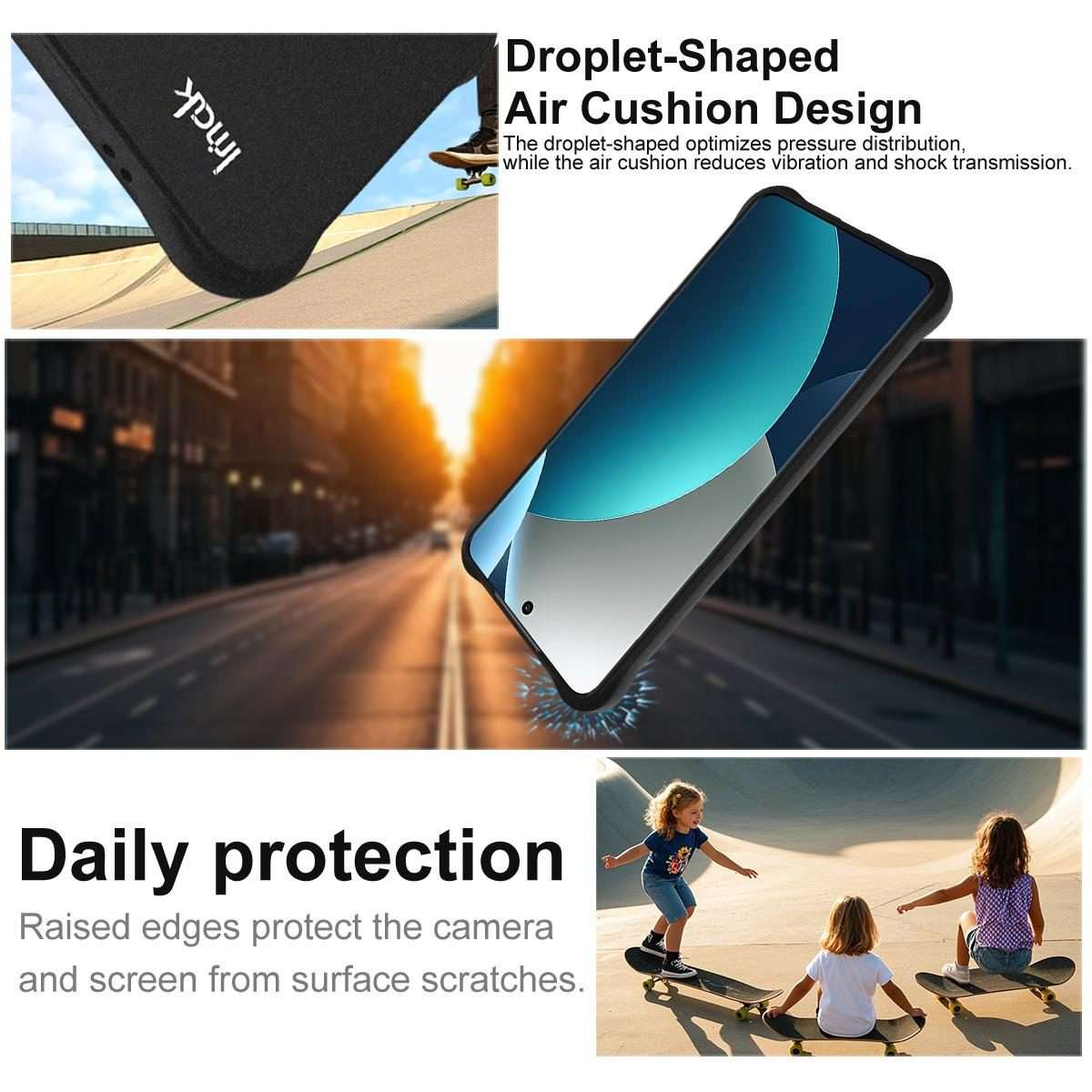 For Redmi Note 15 Pro 4G Global 163.2mm imak Shockproof Airbag TPU Phone Case(Matte Black)