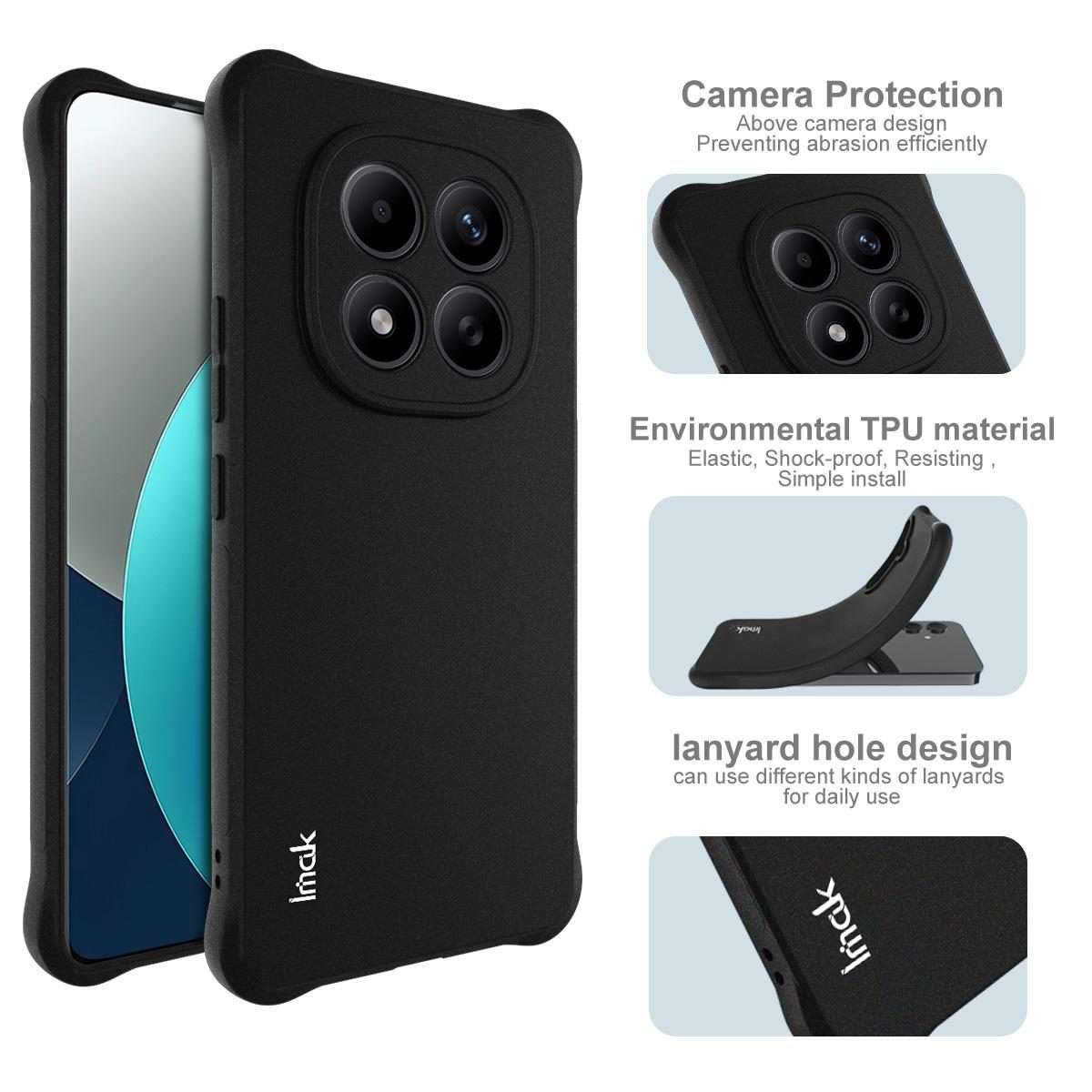 For Redmi Note 15 Pro 4G Global 163.2mm imak Shockproof Airbag TPU Phone Case(Matte Black)