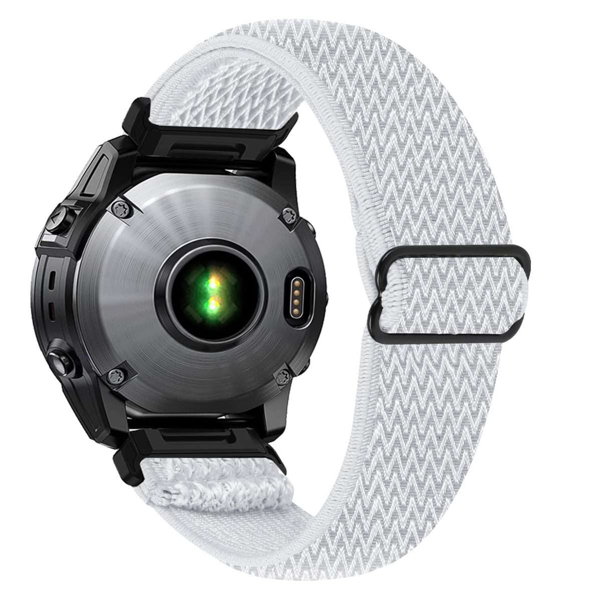 For Garmin 22mm Wave Pattern Elastic Woven Nylon Watch Band(White)