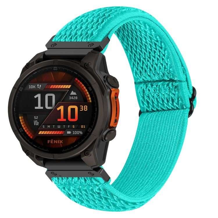 For Garmin 22mm Wave Pattern Elastic Woven Nylon Watch Band(Mint Green)