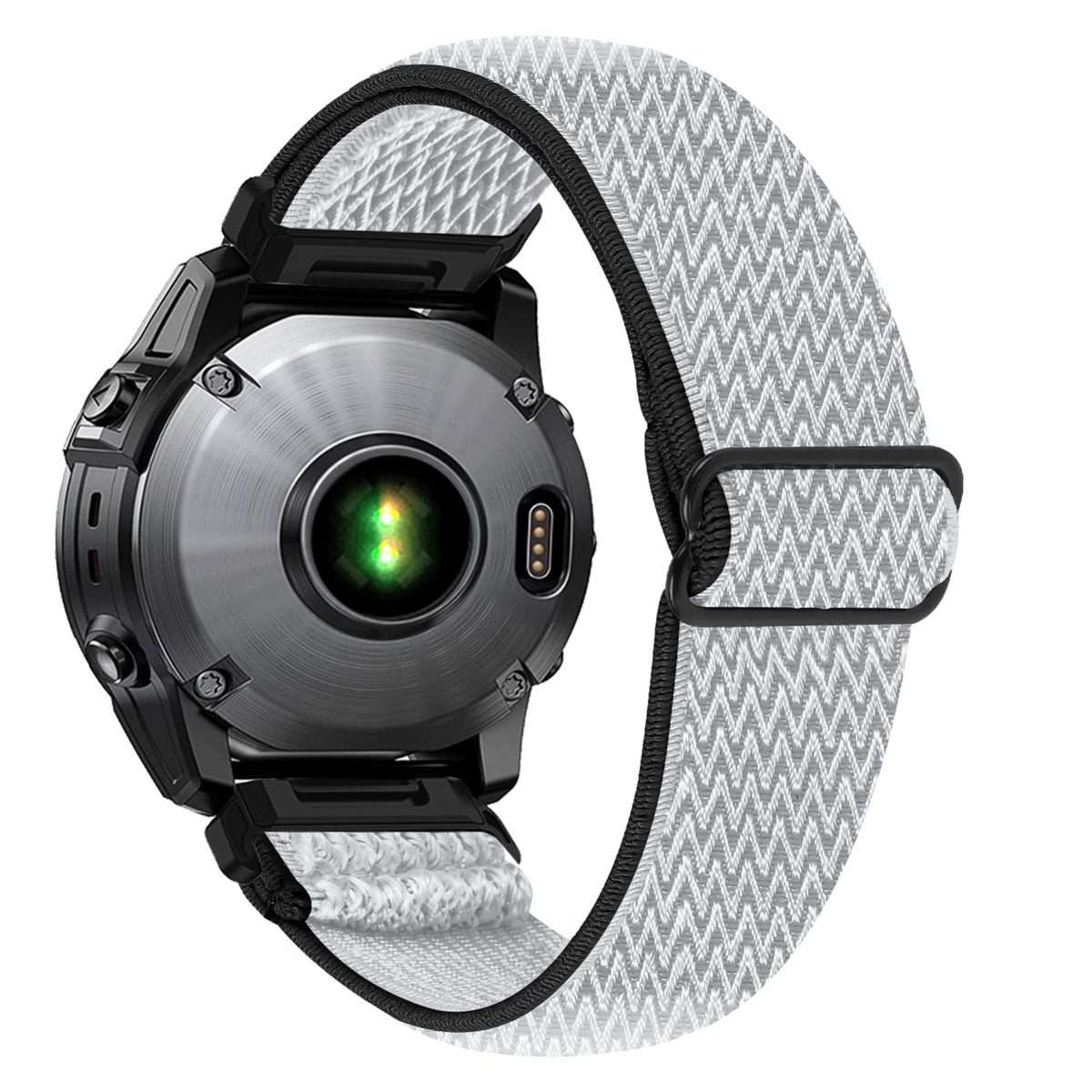 For Garmin 22mm Wave Pattern Elastic Woven Nylon Watch Band(Black White)