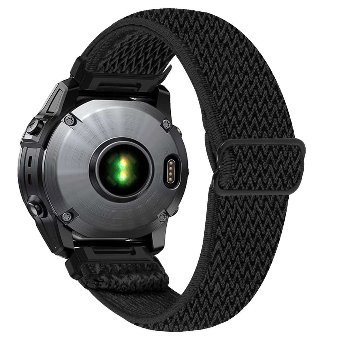For Garmin 22mm Wave Pattern Elastic Woven Nylon Watch Band(Black)