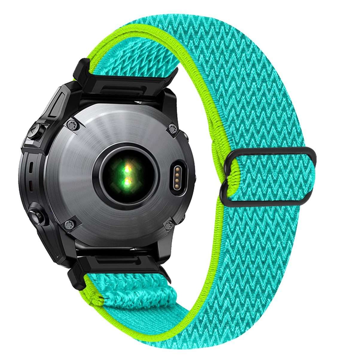 For Garmin 22mm Wave Pattern Elastic Woven Nylon Watch Band(Yellow Green)