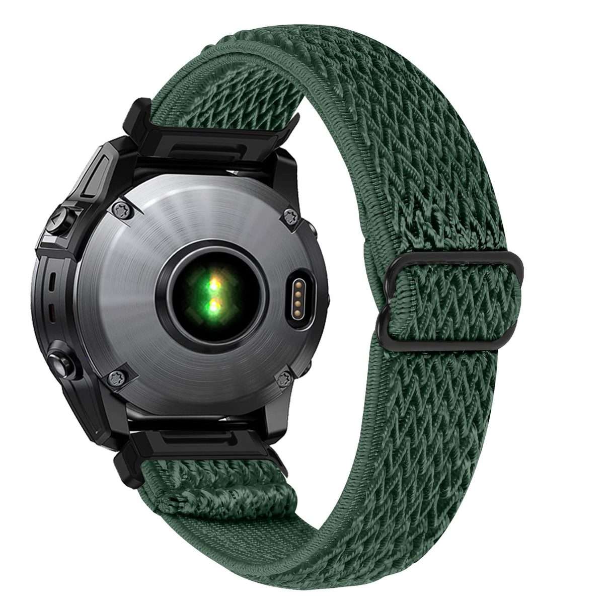 For Garmin 22mm Wave Pattern Elastic Woven Nylon Watch Band(Army Green)