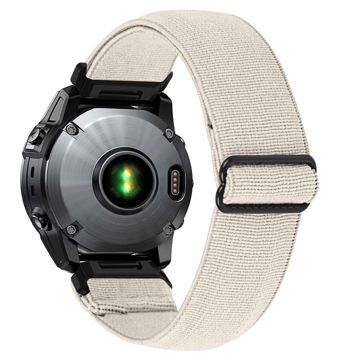 For Garmin 26mm Solid Color Elastic Nylon Watch Band(Antique White)