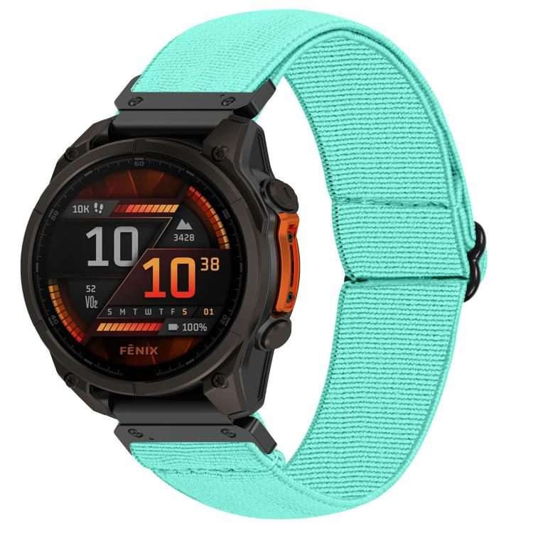 For Garmin 26mm Solid Color Elastic Nylon Watch Band(Mint Green)