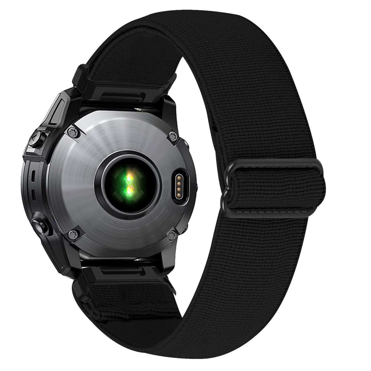 For Garmin 26mm Solid Color Elastic Nylon Watch Band(Black)