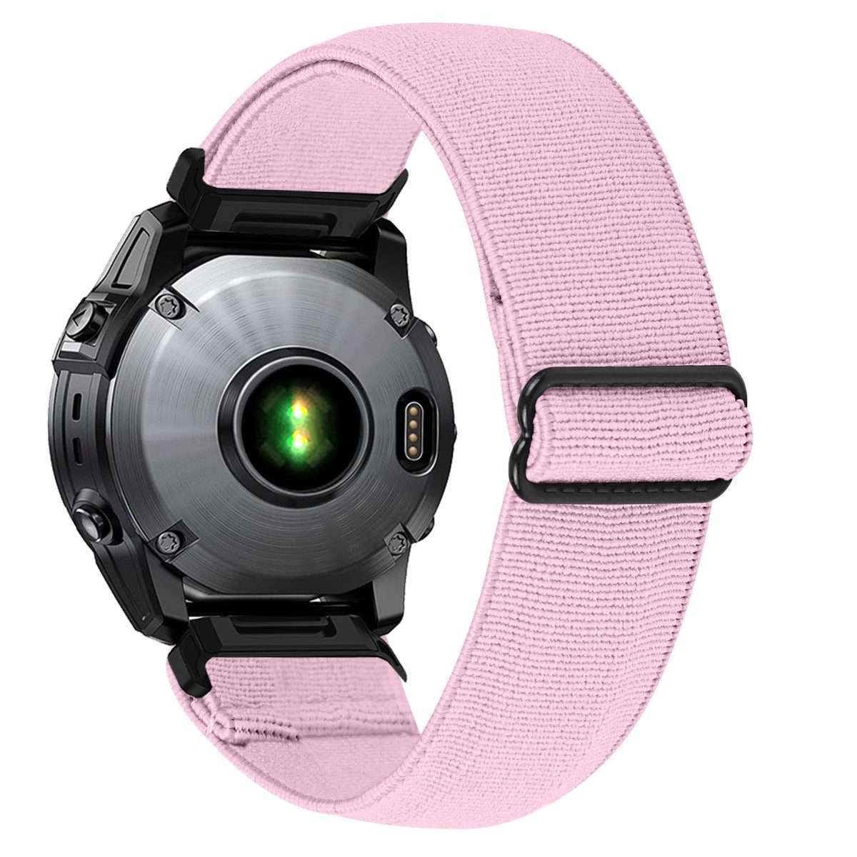 For Garmin 26mm Solid Color Elastic Nylon Watch Band(Light Pink)