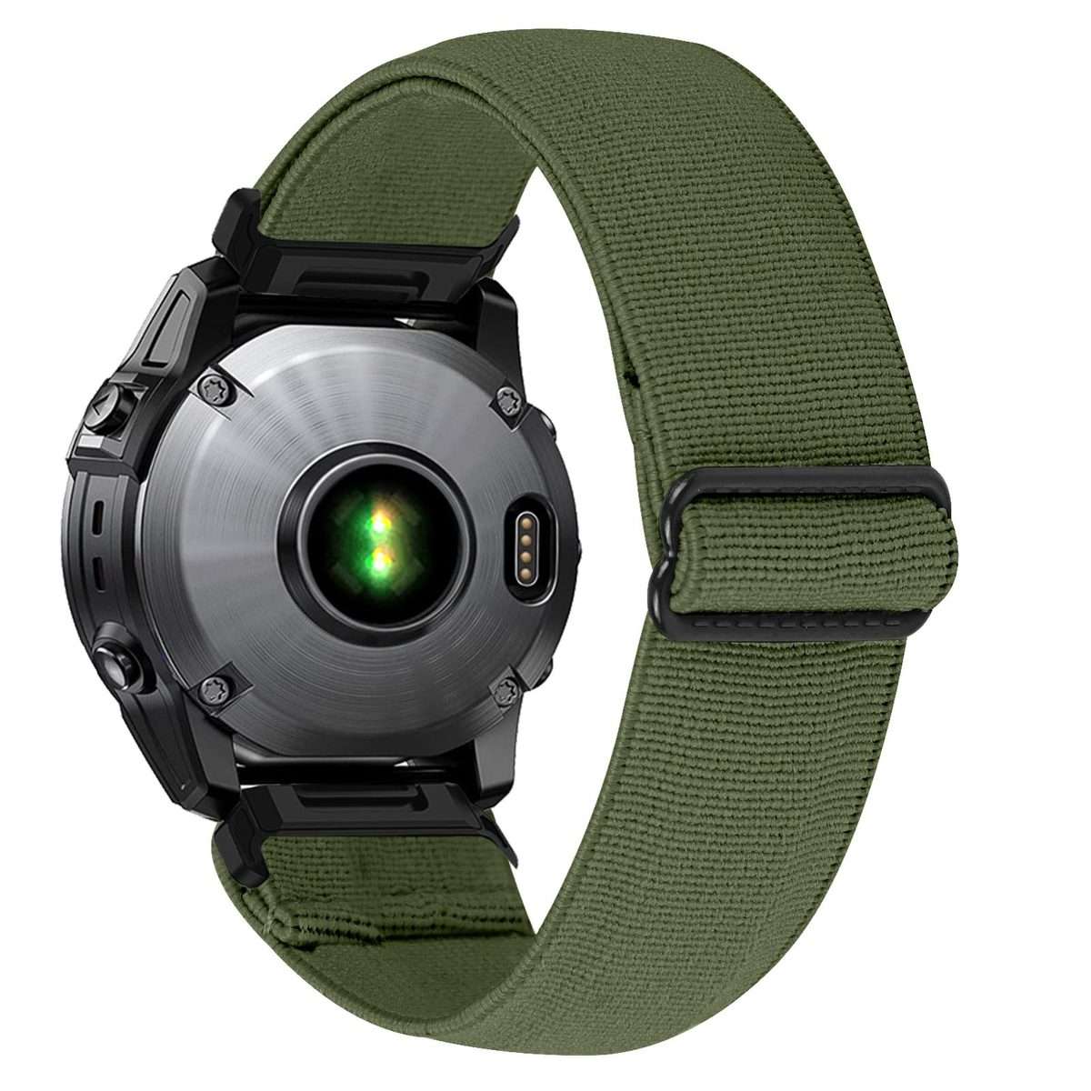For Garmin 26mm Solid Color Elastic Nylon Watch Band(Army Green)