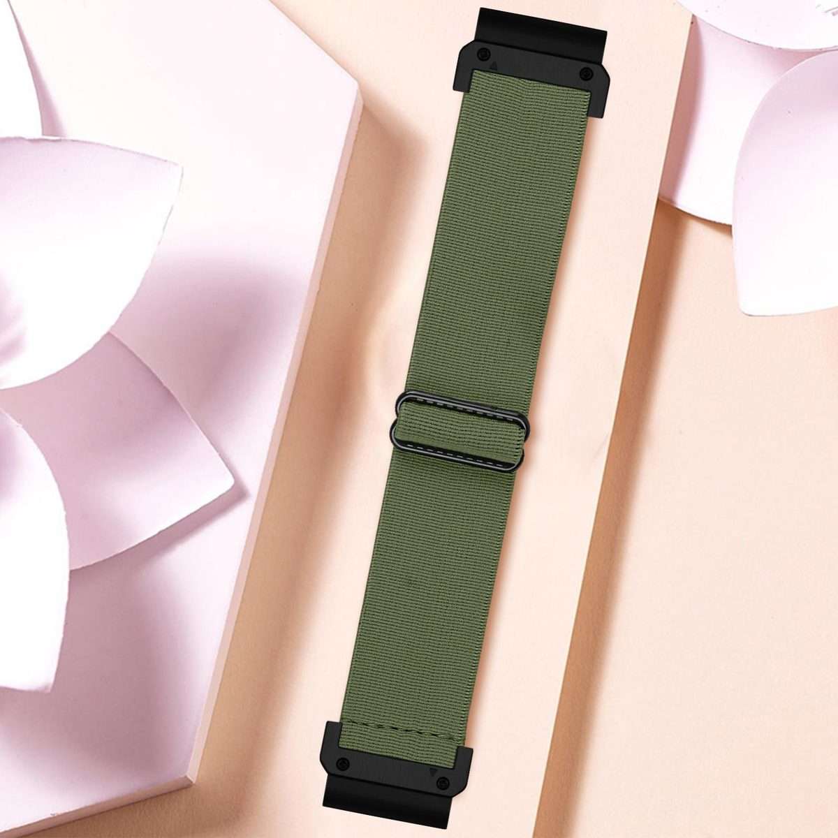 For Garmin 26mm Solid Color Elastic Nylon Watch Band(Army Green)