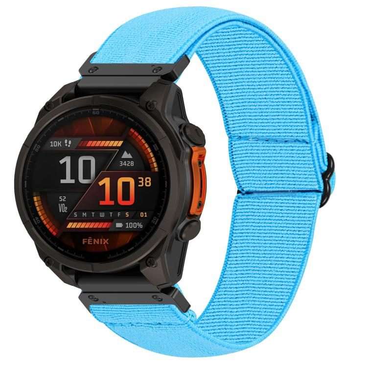 For Garmin 26mm Solid Color Elastic Nylon Watch Band(Sky Blue)