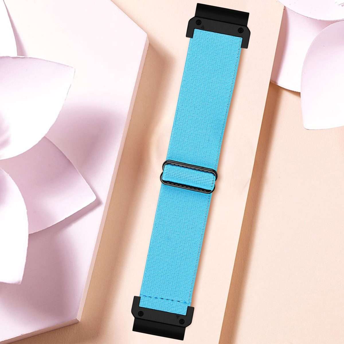 For Garmin 26mm Solid Color Elastic Nylon Watch Band(Sky Blue)