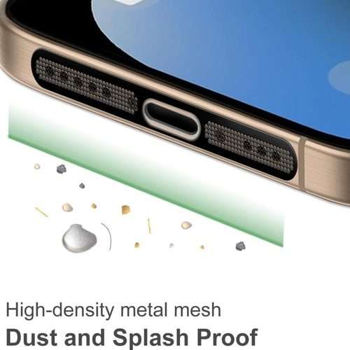 For iPhone 17 / 16 XDcase 4pcs Metal Dust Mesh Earpiece Dustproof Stickers with 4 Anti ... (Black)