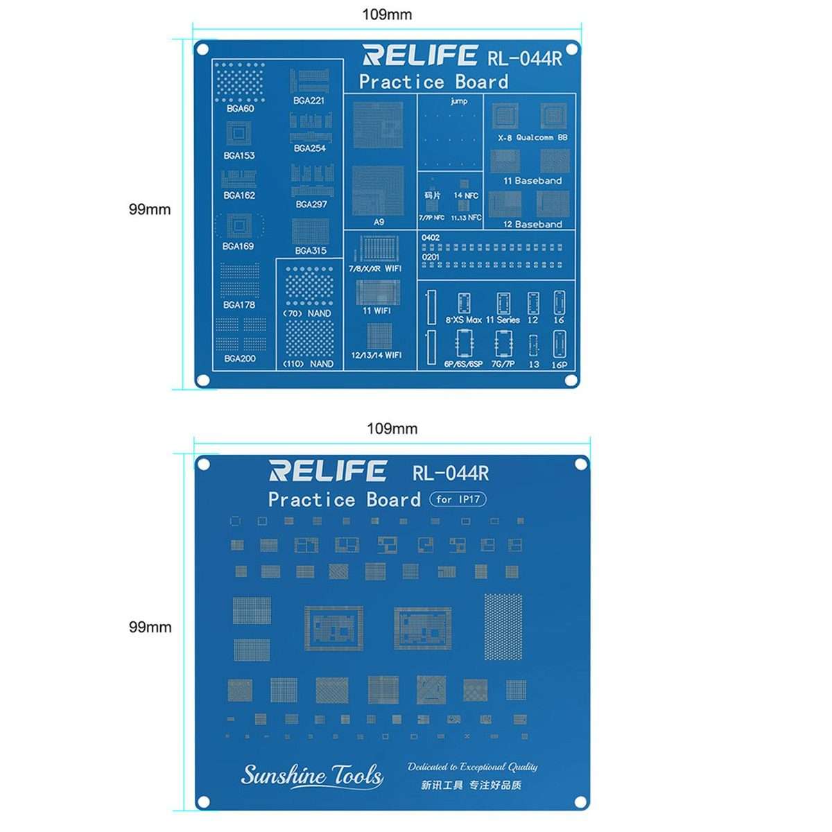 RELIFE RL-044R BGA Chip Connector Socket Welding Test Pract CE Board Compatible with iPhone 17 Ser