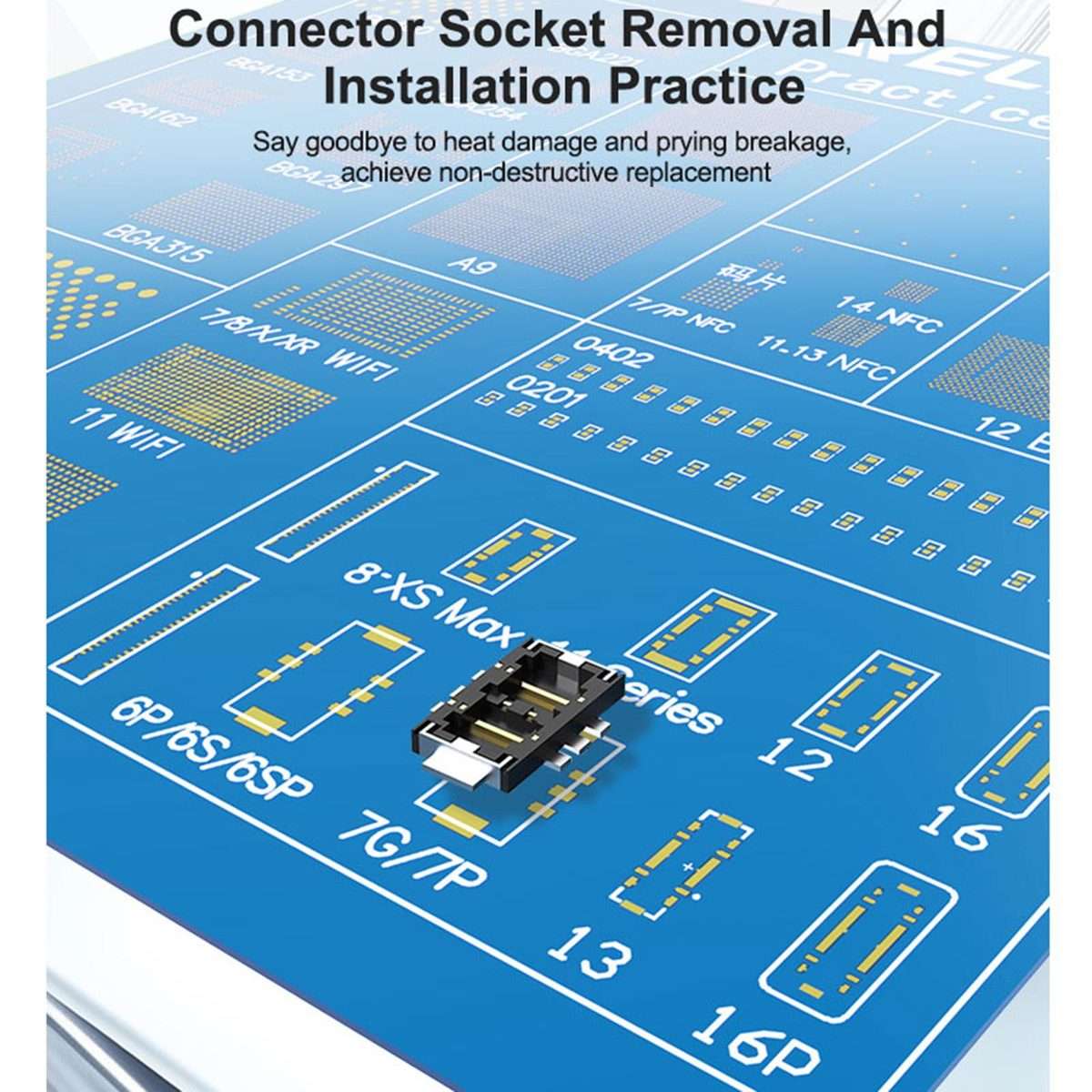 RELIFE RL-044R BGA Chip Connector Socket Welding Test Pract CE Board Compatible with iPhone 17 Ser