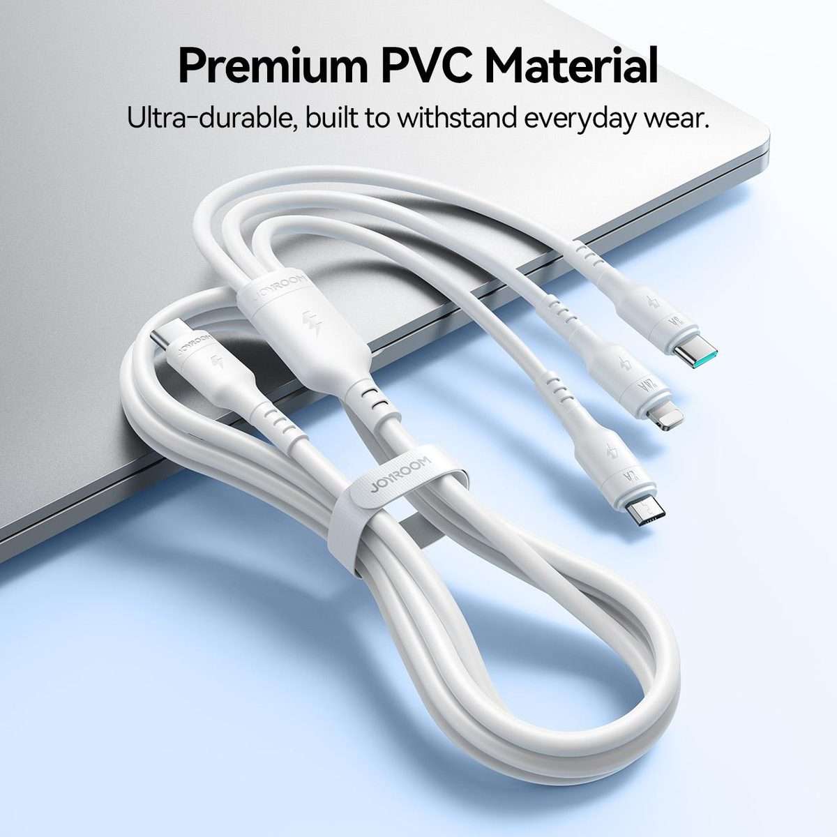 JOYROOM A61 OmniGo Series 3.5A USB-C / Type-C to 8 Pin + USB-C / Type-C, Micro USB 3 i ... (White)