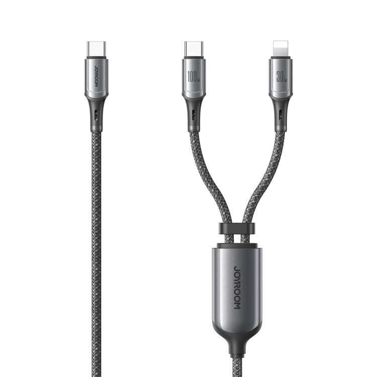 JOYROOM S-A57 RapidX Series 100W 2-in-1 USB-C / Type-C to USB-C / Type-C, 8 Pin Fa ... (Dark Gray)