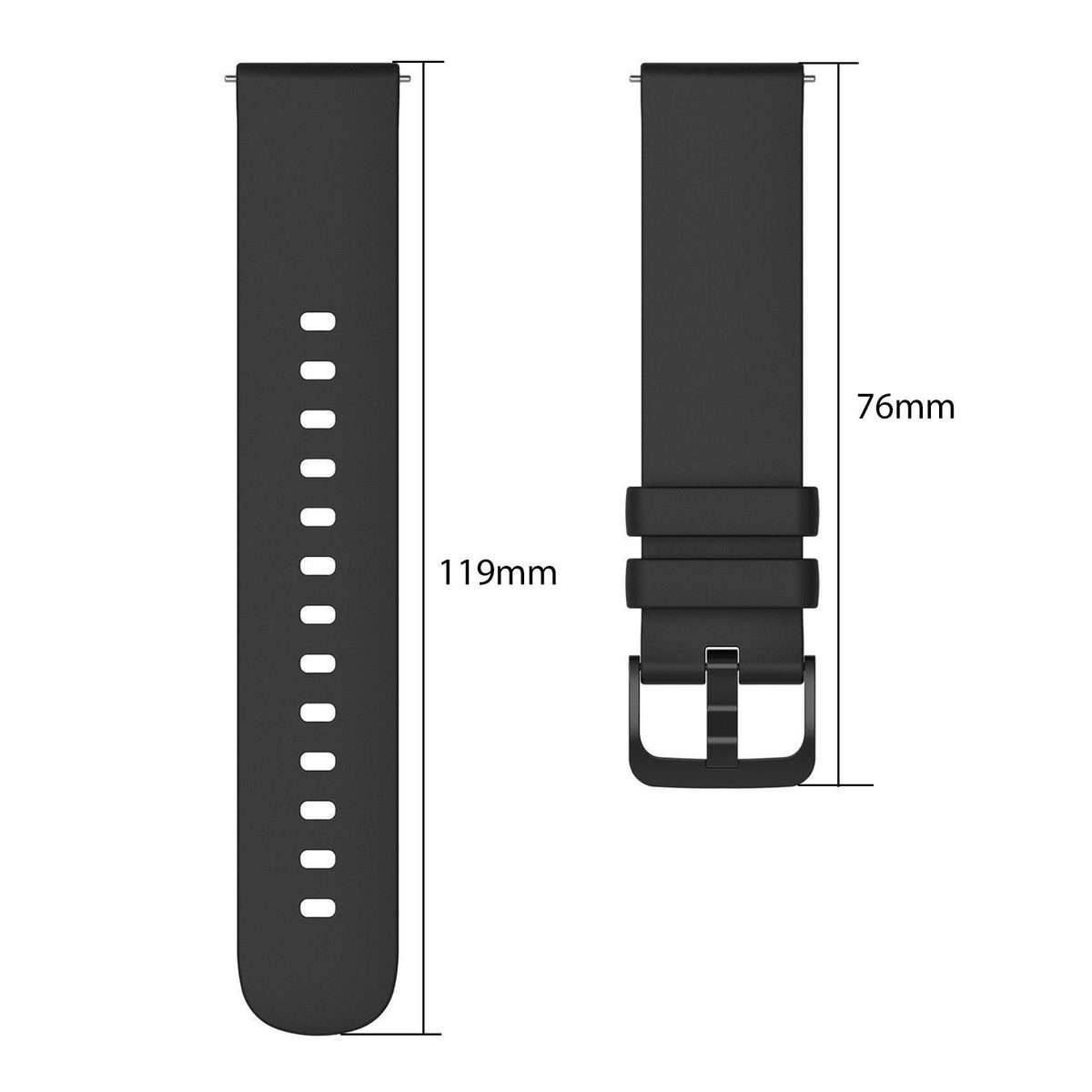 22mm 5 Pack xDfind Flat Pure Color Silicone Watch Band