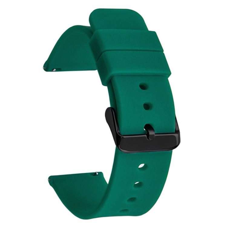 20mm xDfind Stainless Steel Black Pin Buckle Solid Color Silicone Waterproof Watc ... (Dark Green)