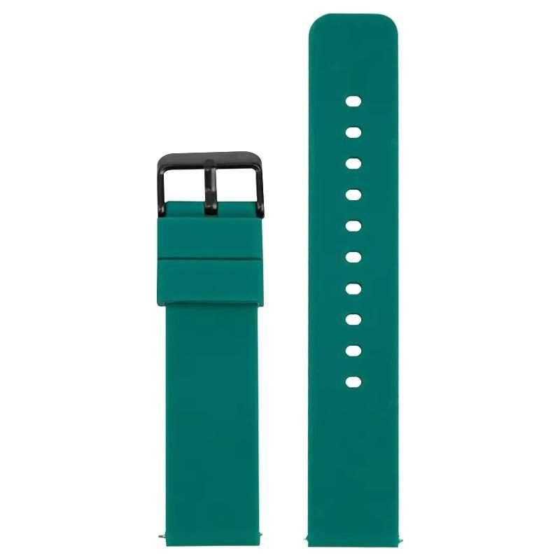 20mm xDfind Stainless Steel Black Pin Buckle Solid Color Silicone Waterproof Watc ... (Dark Green)