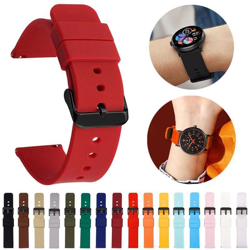 22mm xDfind Stainless Steel Black Pin Buckle Solid Color Silicone Waterproof Wat ... (Translucent)
