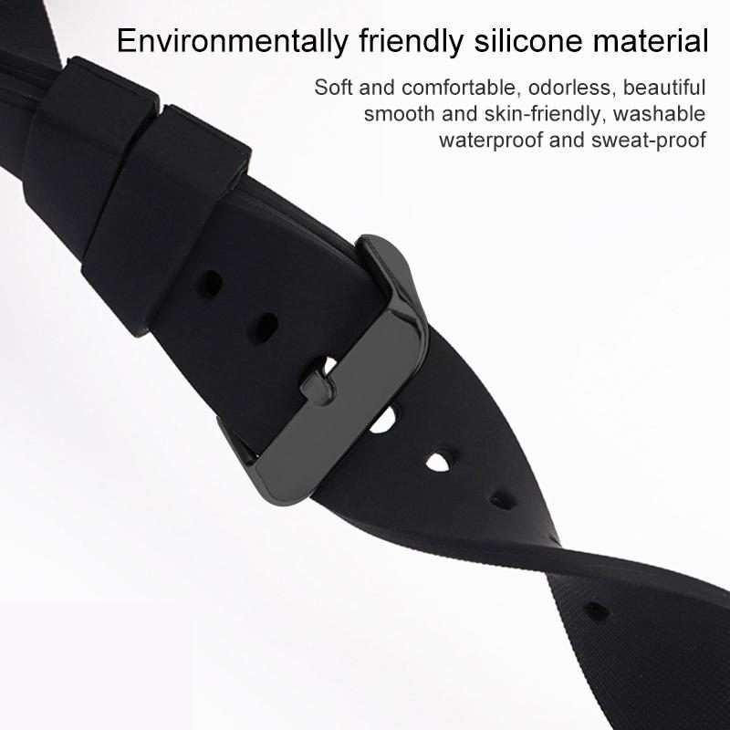 22mm xDfind Stainless Steel Black Pin Buckle Solid Color Silicone Waterproof Wat ... (Translucent)