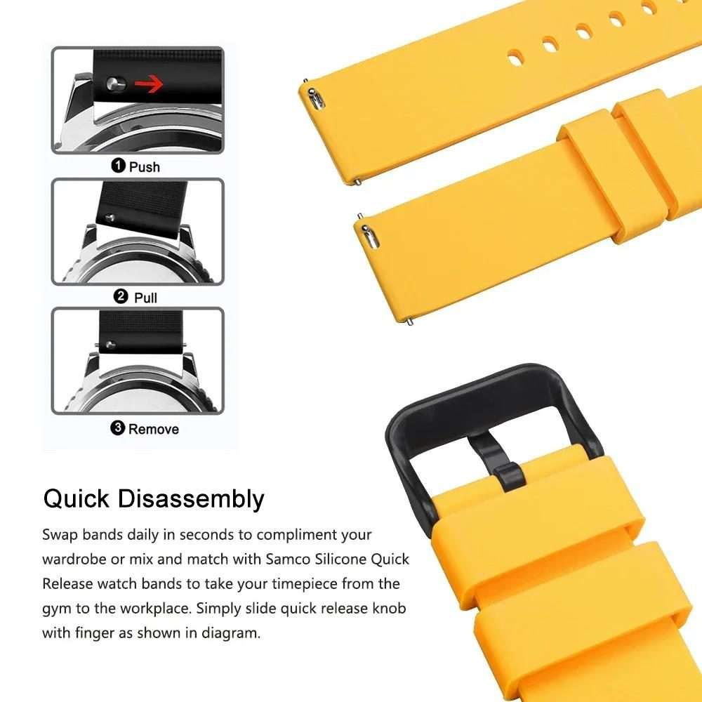 22mm xDfind Stainless Steel Black Pin Buckle Solid Color Silicone Waterproof Wat ... (Translucent)