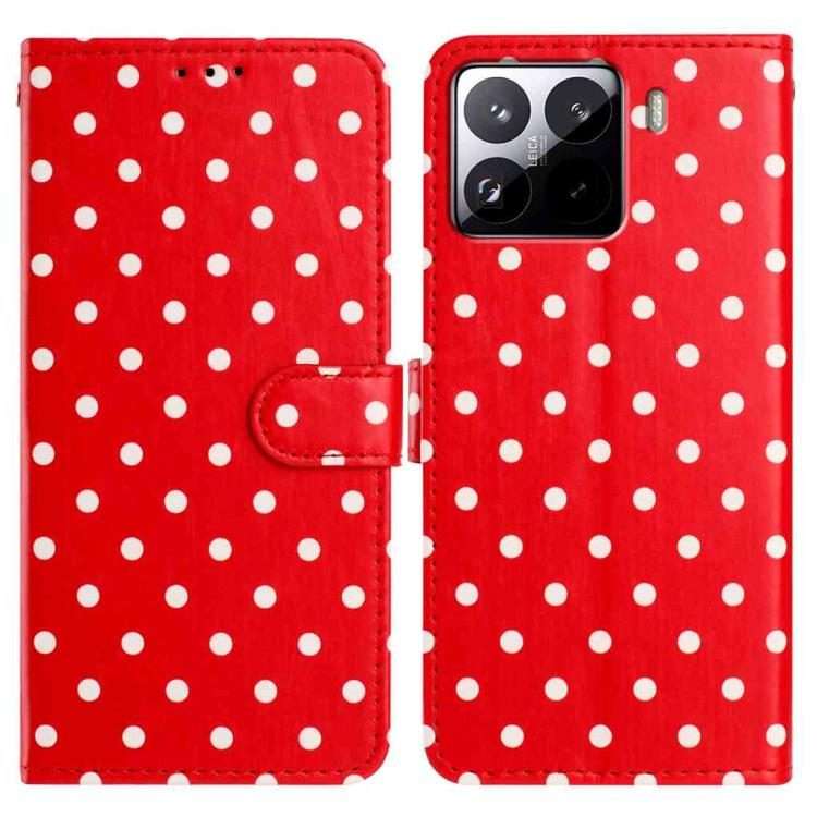 For Xiaomi 15S Pro Small Dots Pattern Vegan Leather Phone Case(Red)