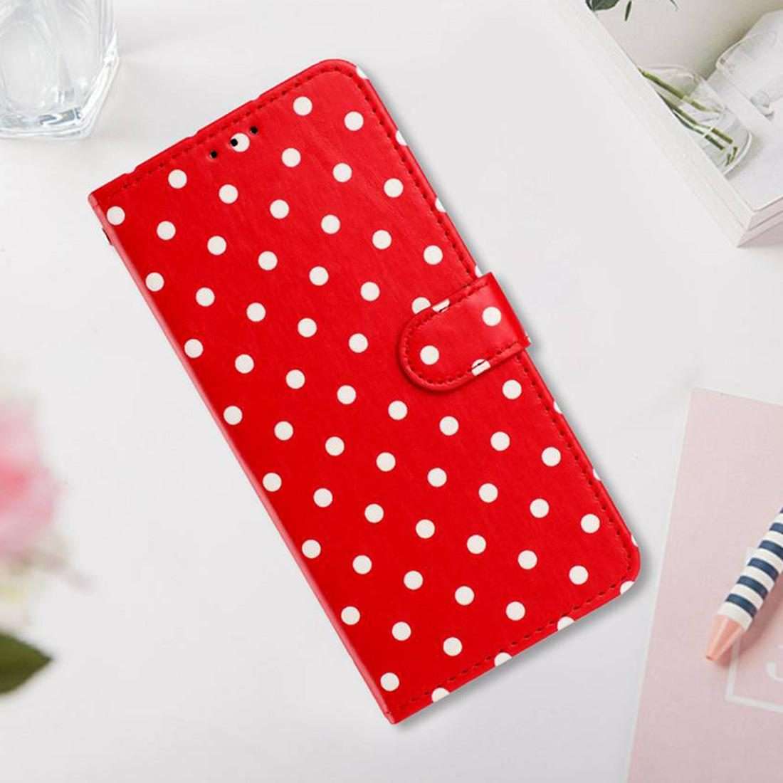 For Xiaomi 15S Pro Small Dots Pattern Vegan Leather Phone Case(Red)