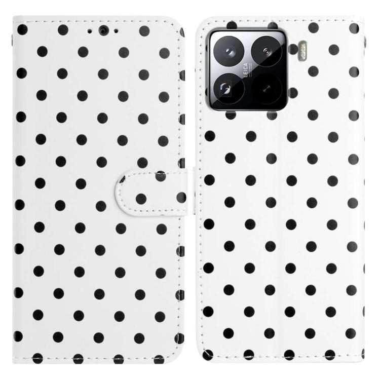 For Xiaomi 15S Pro Small Dots Pattern Vegan Leather Phone Case(White)