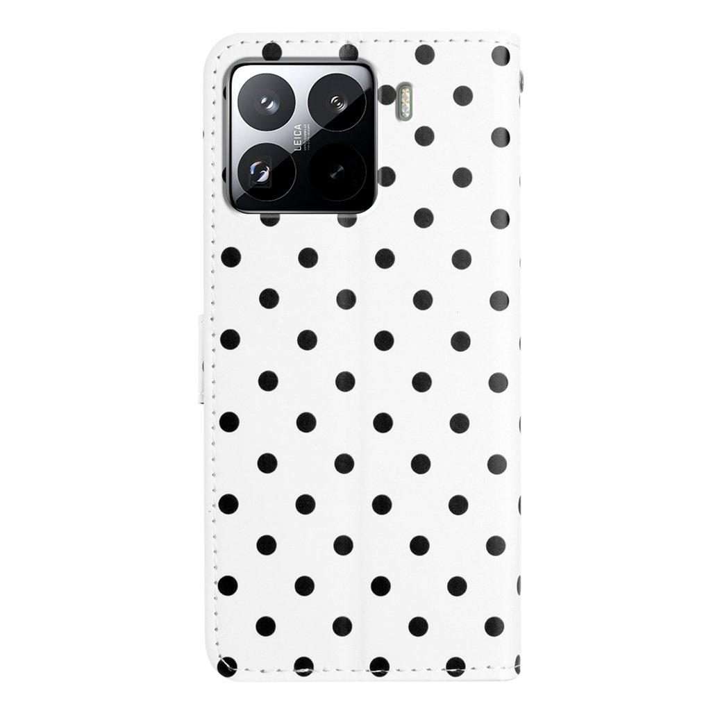 For Xiaomi 15S Pro Small Dots Pattern Vegan Leather Phone Case(White)