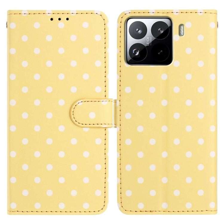 For Xiaomi 15S Pro Small Dots Pattern Vegan Leather Phone Case(Yellow)