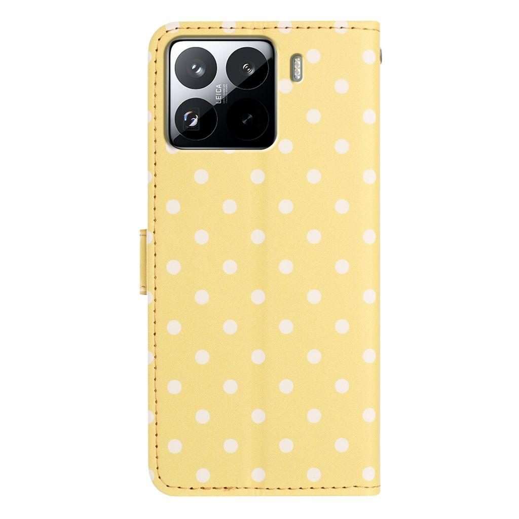 For Xiaomi 15S Pro Small Dots Pattern Vegan Leather Phone Case(Yellow)