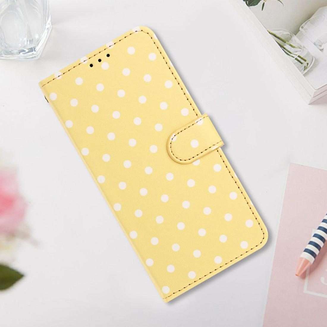 For Xiaomi 15S Pro Small Dots Pattern Vegan Leather Phone Case(Yellow)
