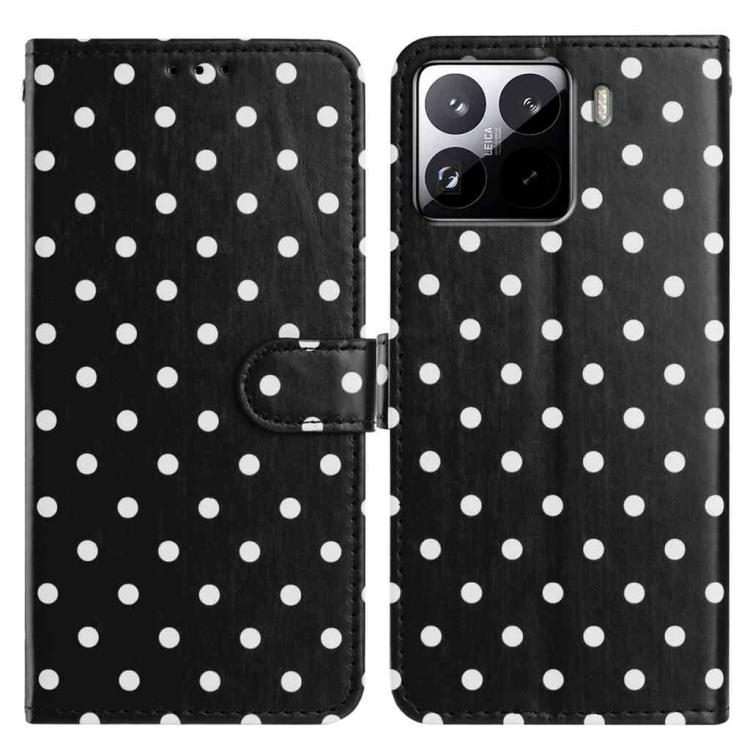 For Xiaomi 15S Pro Small Dots Pattern Vegan Leather Phone Case(Black)
