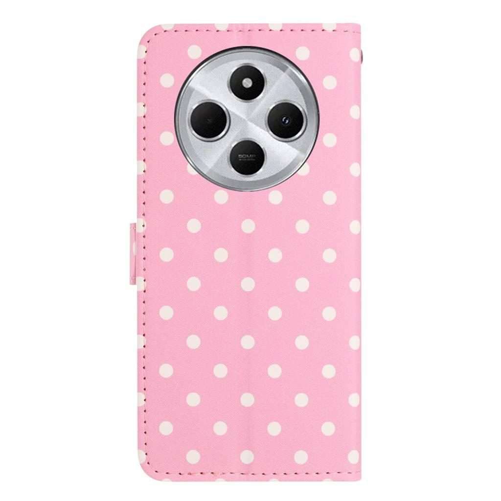 For Redmi 14C 4G / 14R / Poco C75 Small Dots Pattern Vegan Leather Phone Case(Pink)