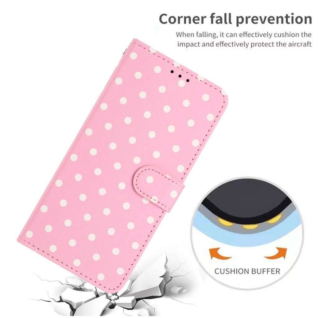 For Redmi 14C 4G / 14R / Poco C75 Small Dots Pattern Vegan Leather Phone Case(Pink)