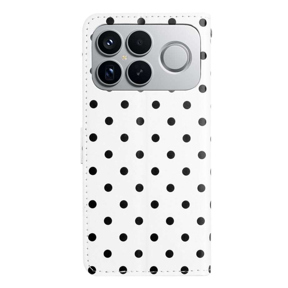 For Redmi K90 / Poco F8 Pro Small Dots Pattern Vegan Leather Phone Case(White)