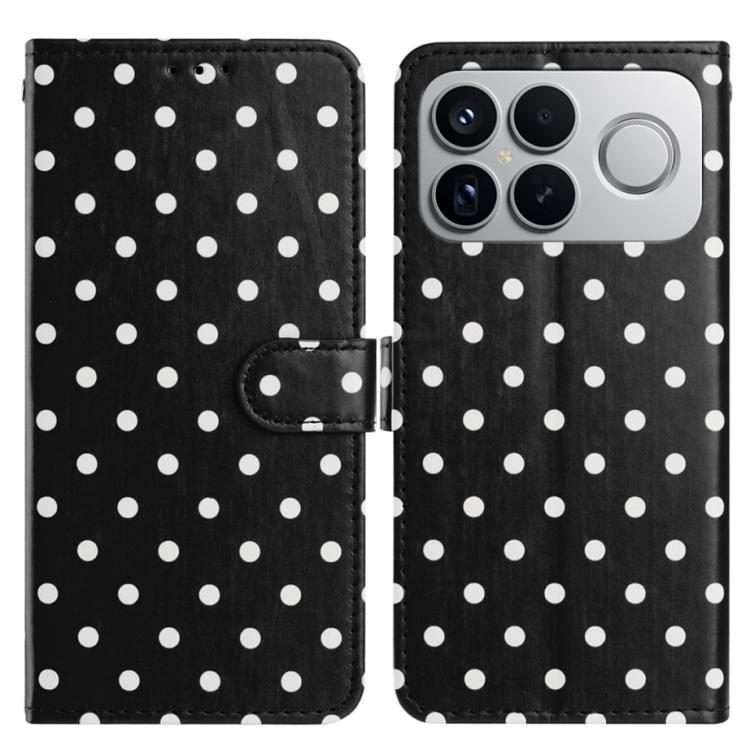 For Redmi K90 / Poco F8 Pro Small Dots Pattern Vegan Leather Phone Case(Black)