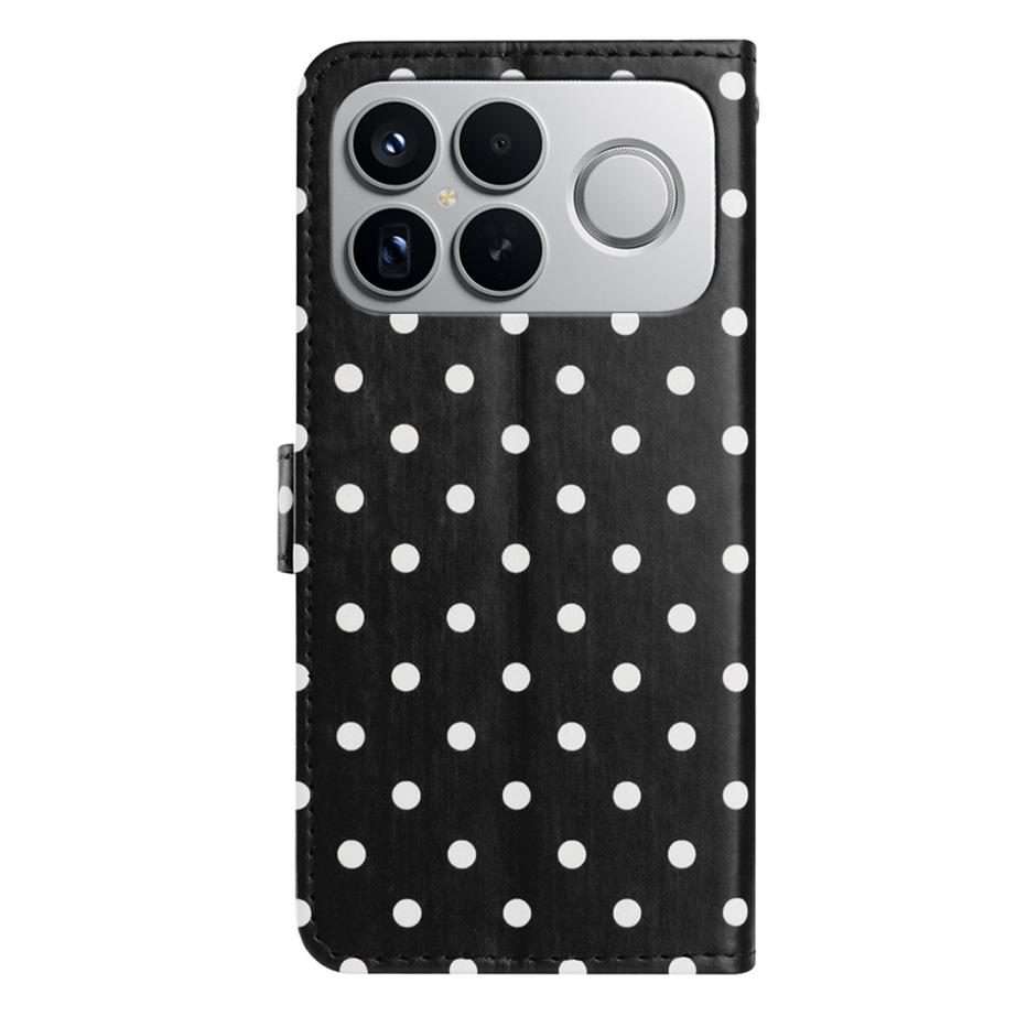 For Redmi K90 / Poco F8 Pro Small Dots Pattern Vegan Leather Phone Case(Black)